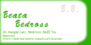 beata bedross business card